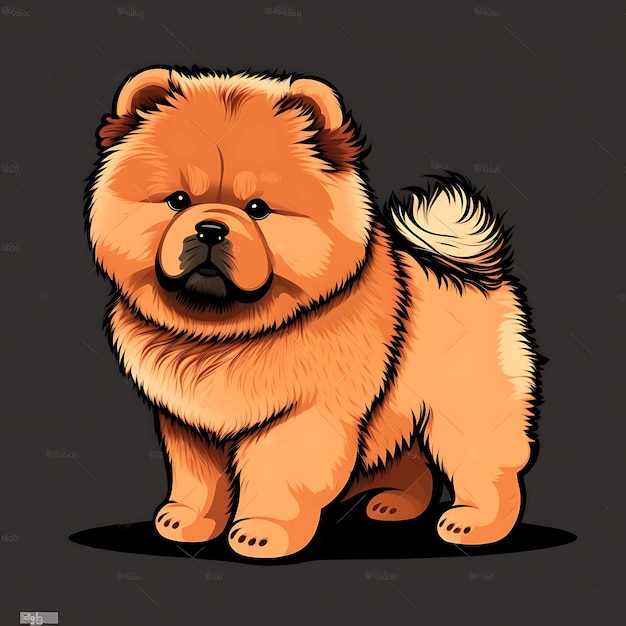 Foto el estilo de arte del anime de perros kawaii chowchow