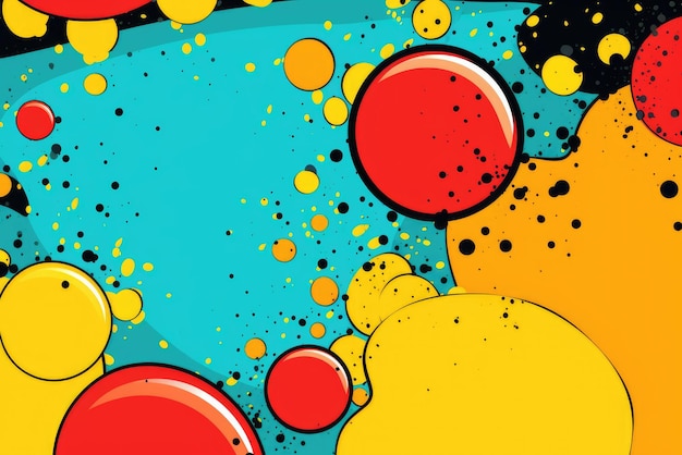 Foto un estilo de arte pop con burbujas cómicas puntos fondo de ilustración de arte cómico