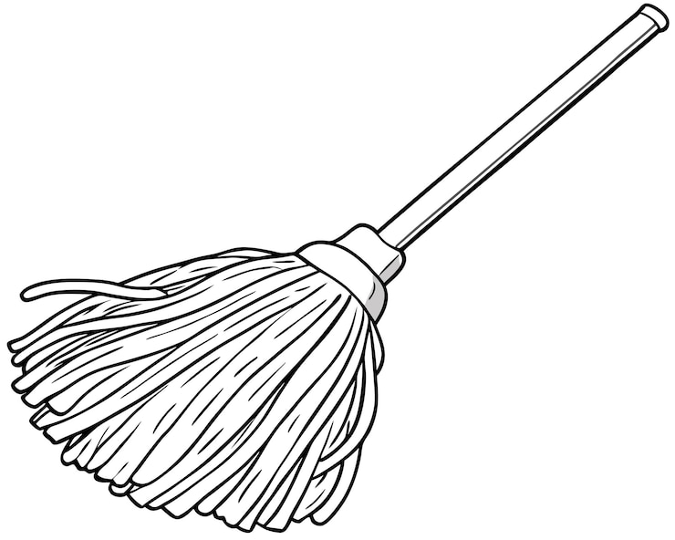 Foto estilo artístico de la línea vectorial de mop