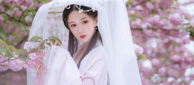 Foto estilo asiático chino hanfu chicas sexy