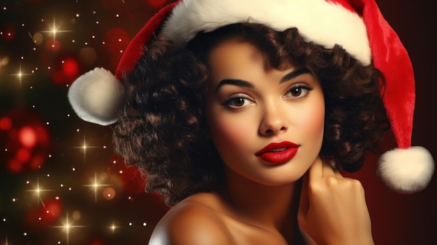 Estilo burlesco mulher sexy para o Natal