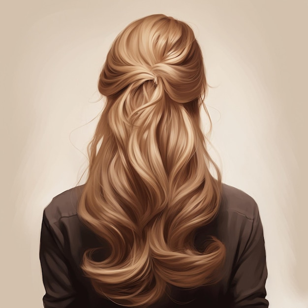 El estilo de cabello de la mujer es realista desde la parte trasera