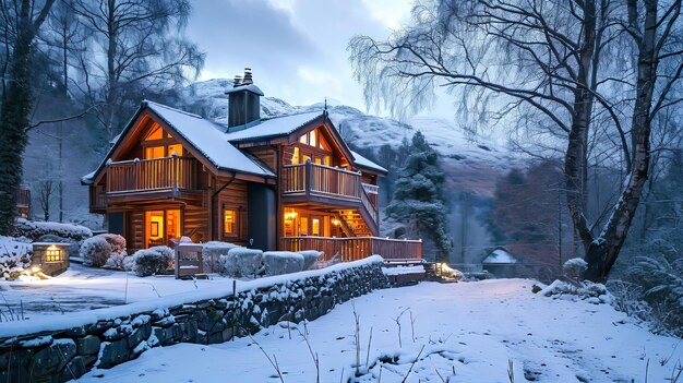 El estilo de chalet de retiro de las tierras altas