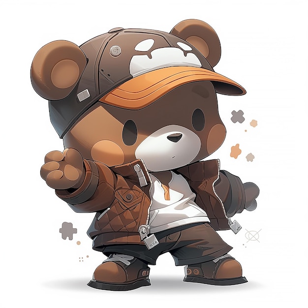 Foto estilo chibi de urso bonito.