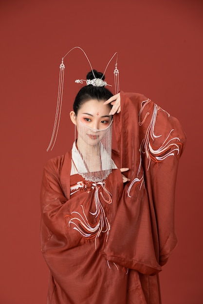 Foto estilo chinês hanfu dança de beleza antiga