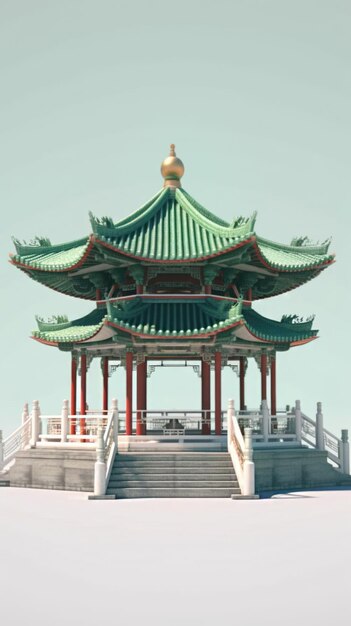 Foto estilo chinês jade verde gazebo pagoda ai