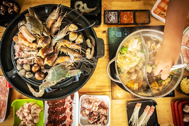 estilo coreano de la comida shabu