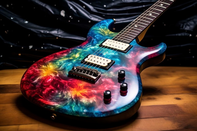 Foto estilo cosmos de guitarra