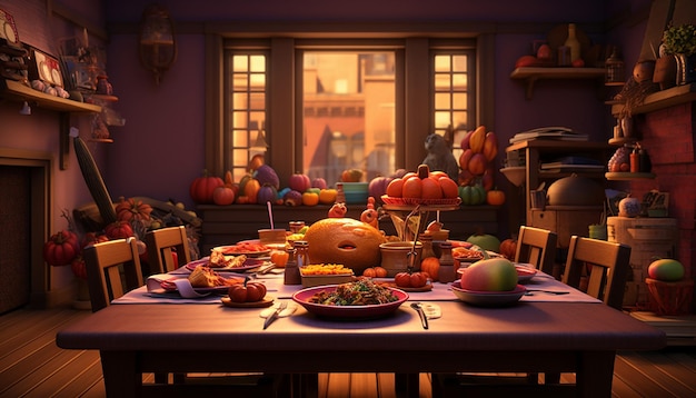 Foto estilo de ação de graças da pixar