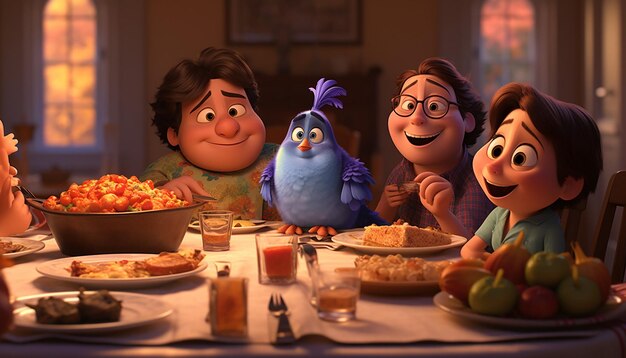 Foto estilo de ação de graças da pixar