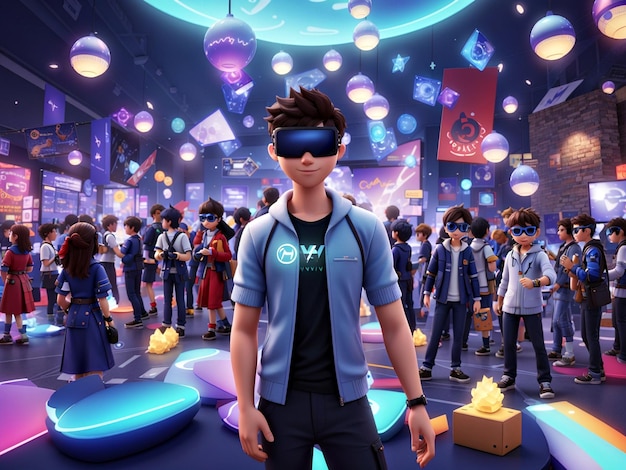 Estilo de animação 3D Metaverses Avatar Party por VR Glasses Tradi