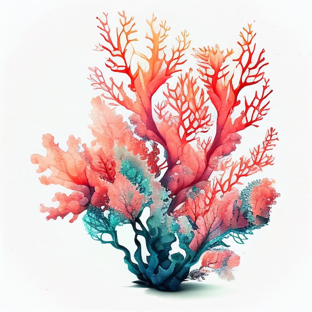 Estilo de aquarela de algas marinhas Generative AI