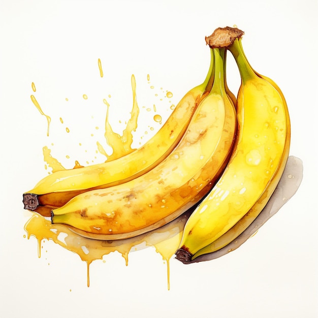 Estilo de aquarela de fruta banana