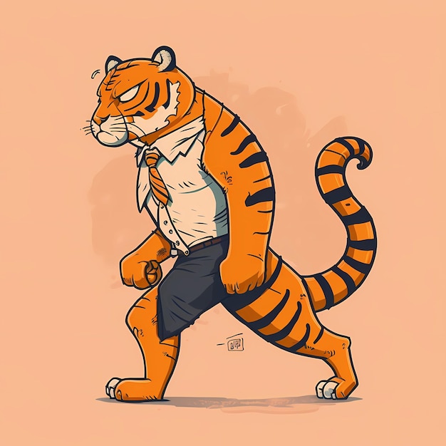Foto estilo de desenho animado tigre