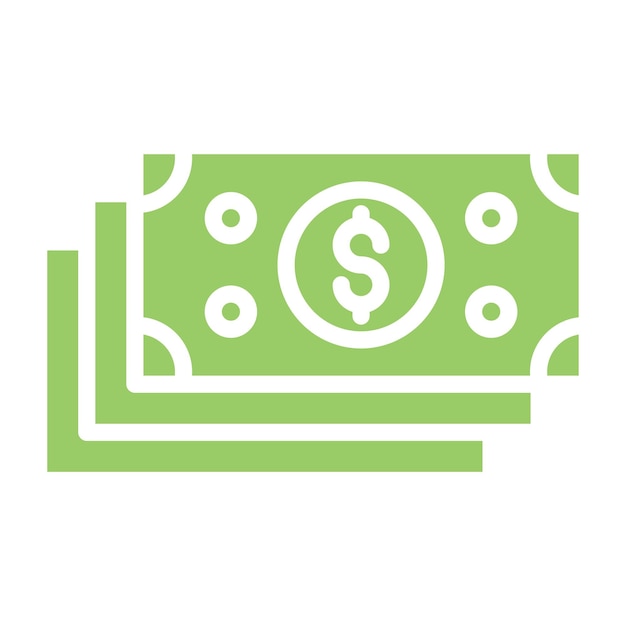 Estilo de ícone de pilha de notas de dólar de design vetorial