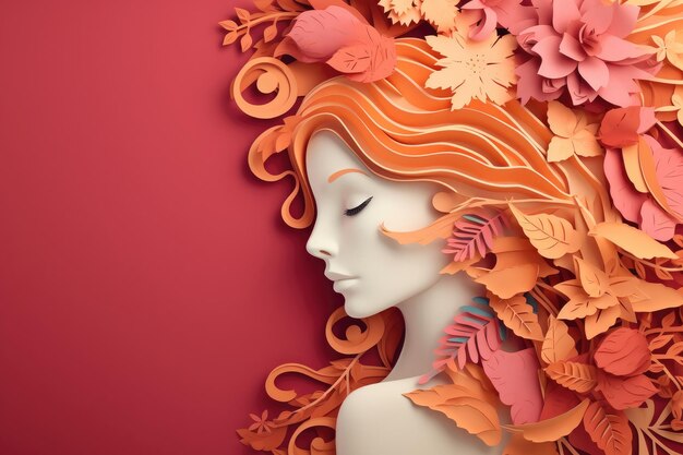 estilo de ilustração de flores femininas do Dia da Mulher ou design floral