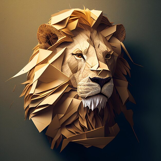 Estilo de papel de retrato de leão Generative AI