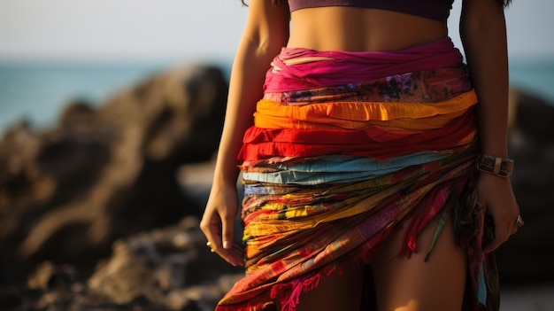 Foto estilo de sarongue colorido