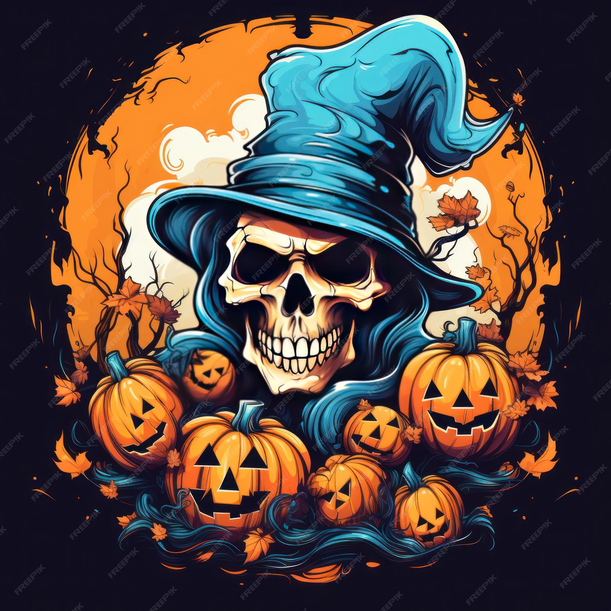 Cara assustadora assustadora Caveira Fofa Elemento de Halloween, Gráficos -  Envato Elements