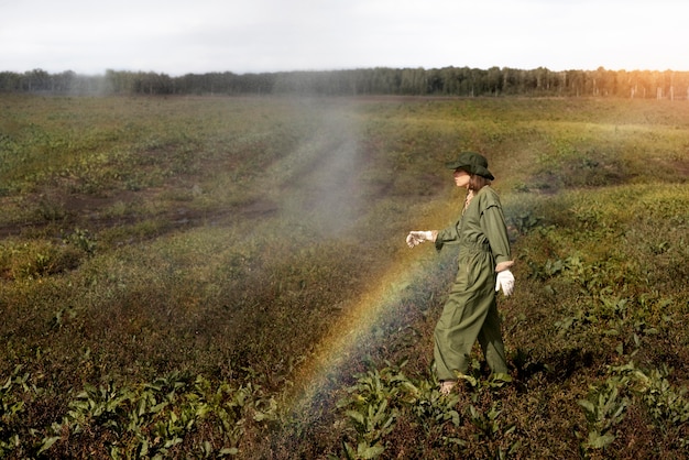 Foto estilo de vida de pessoa ecologicamente correta