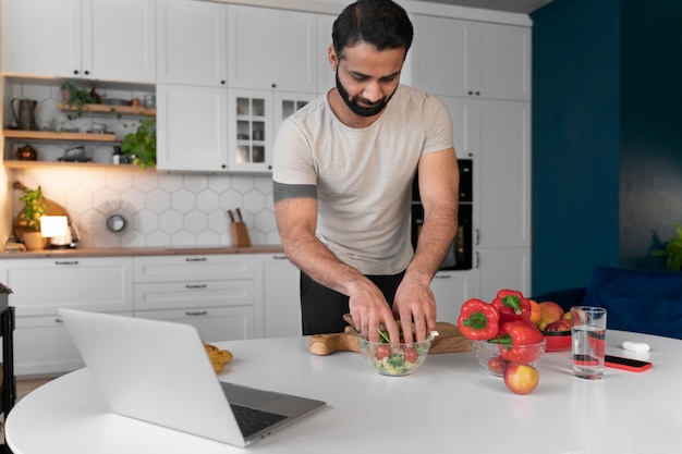 Foto estilo de vida saudável sustentado em casa