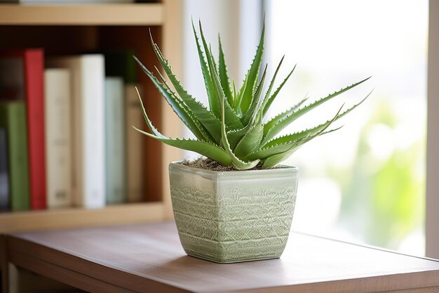 Estilo de decoración con una suculenta de Aloe vera en maceta