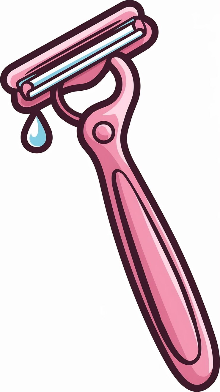 Foto estilo de dibujos animados de afeitadora para mujeres diseño plano dibujado a mano