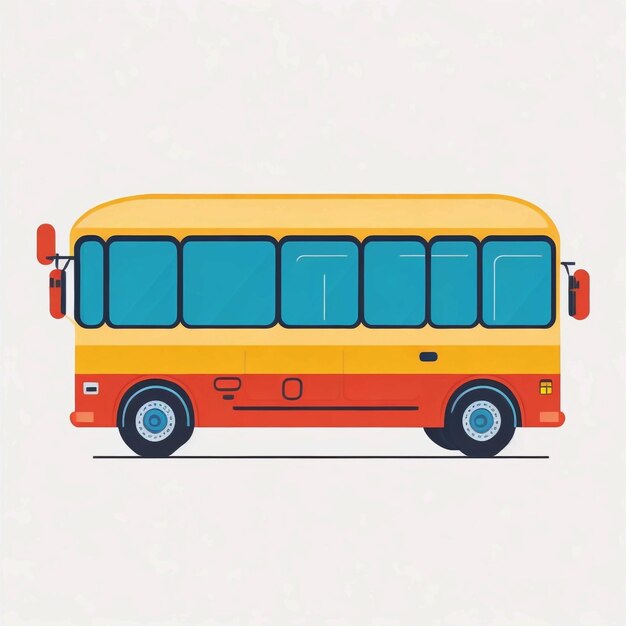 Estilo de dibujos animados de autobús Ilustración vectorial