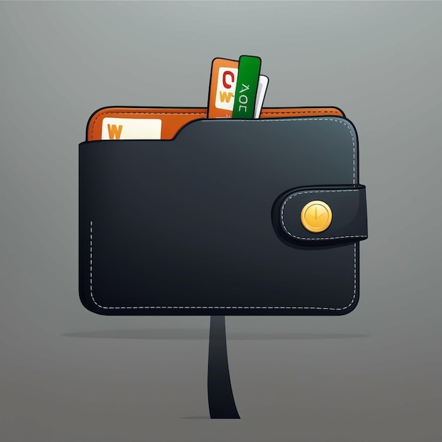 Estilo de dibujos animados de billetera vectorial