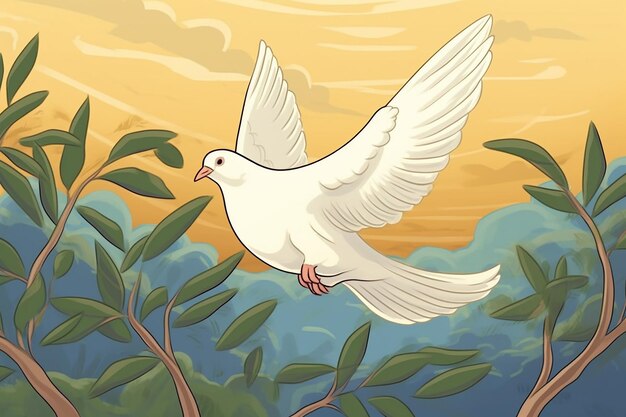 Foto estilo de dibujos animados de peaceful dove ar 32