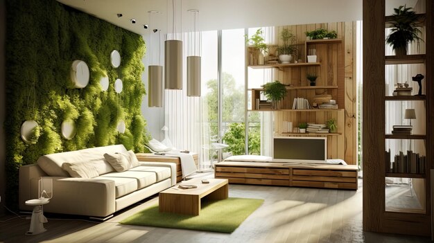 Estilo ecológico no design de interiores com materiais ecológicos