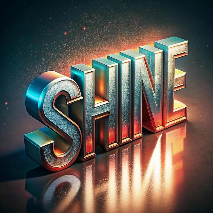 Foto estilo de efecto de texto shine