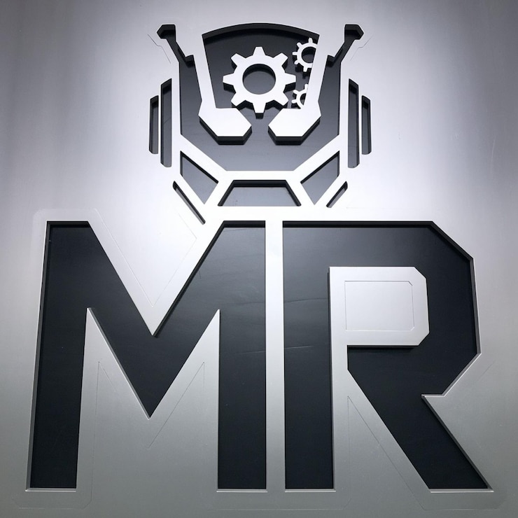 Foto estilo del emblema del logotipo mr plantilla de diseño del logotipo de la letra inicial