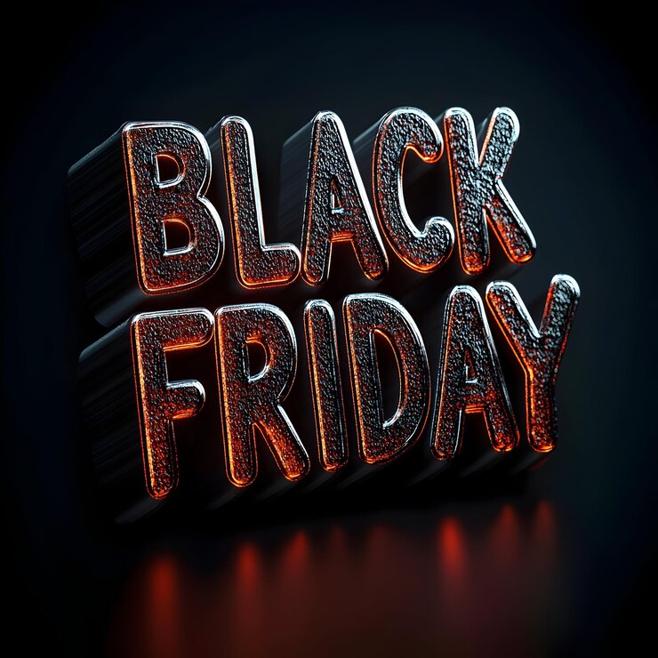 Foto estilo de fuente de efecto de texto 3d del viernes negro letraje de tipografía de fondo del viernes negro