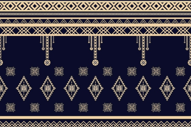 Estilo geométrico étnico vintage retro oriental con patrón sin costura Ikat tradicional abstracto