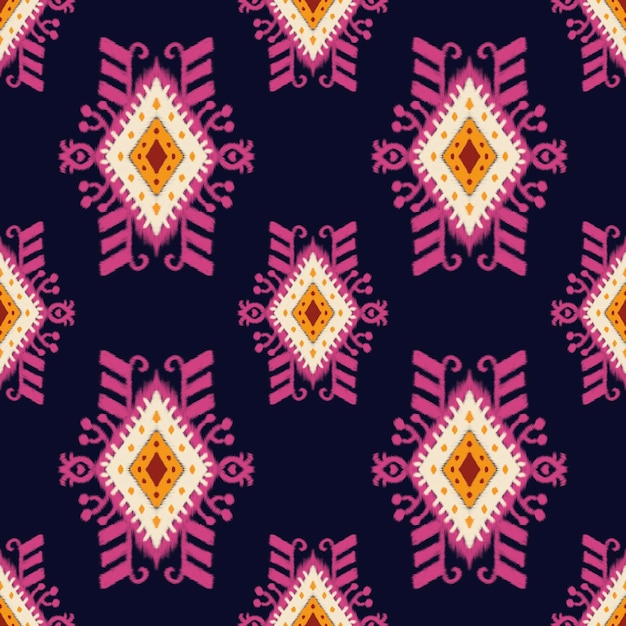 Foto estilo geométrico étnico vintage retro oriental con patrón sin costura ikat tradicional abstracto