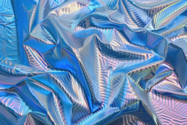 estilo holográfico textura fundo tecido refletor azul claro multicolorido iridescente