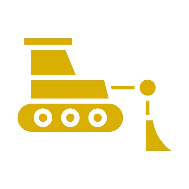 Estilo del icono de la excavadora de diseño vectorial