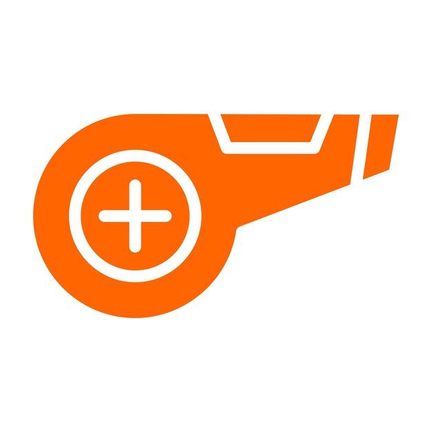 Estilo del icono del silbato de seguridad de diseño vectorial