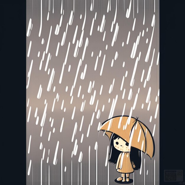 Estilo de ilustración vectorial de la lluvia de dibujos animados