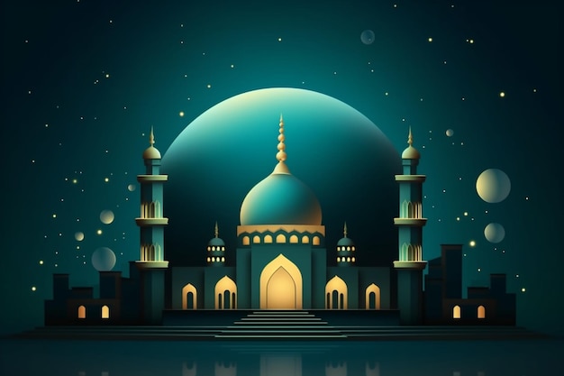 estilo islâmico eid al adha mubarak design de fundo