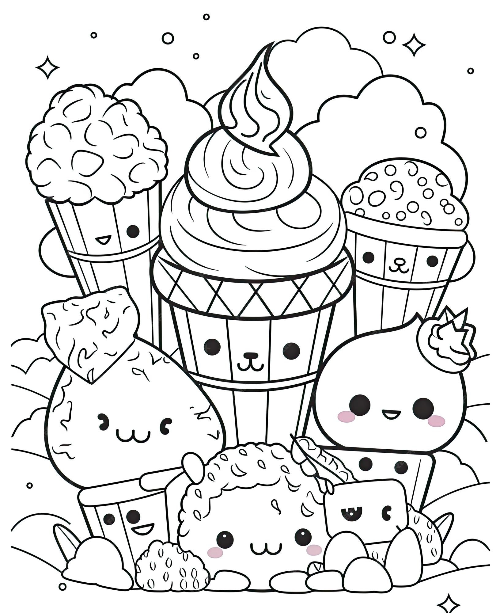 Arte kawaii incrível - Livro de colorir - Desenhos adoráveis e divertidos  de kawaii para todas as idades: Relaxe e divirta-se com esta incrível  coleção de colorir kawaii