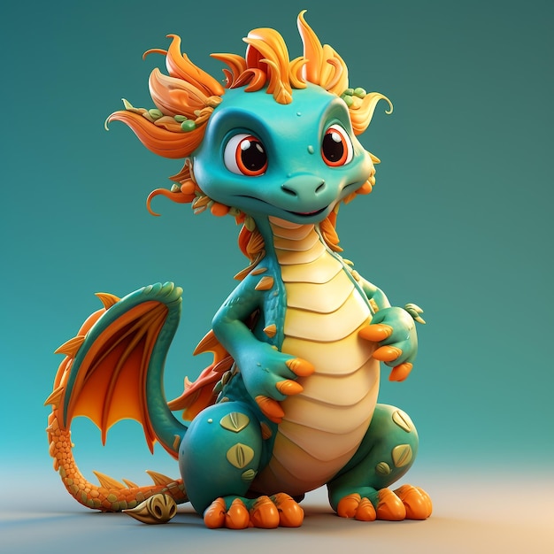 Estilo lindo del arte de la historieta del dragón del zodiaco chino