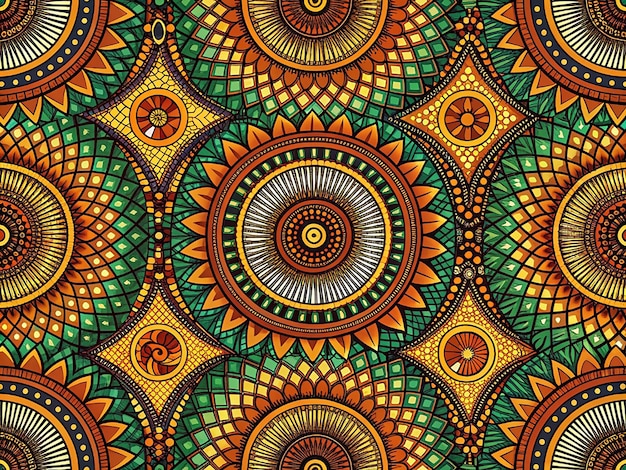 Estilo de línea dibujado a mano dibujo de patrón africano