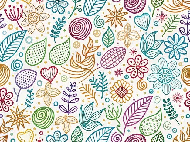 Estilo de línea dibujado a mano dibujo de patrón africano