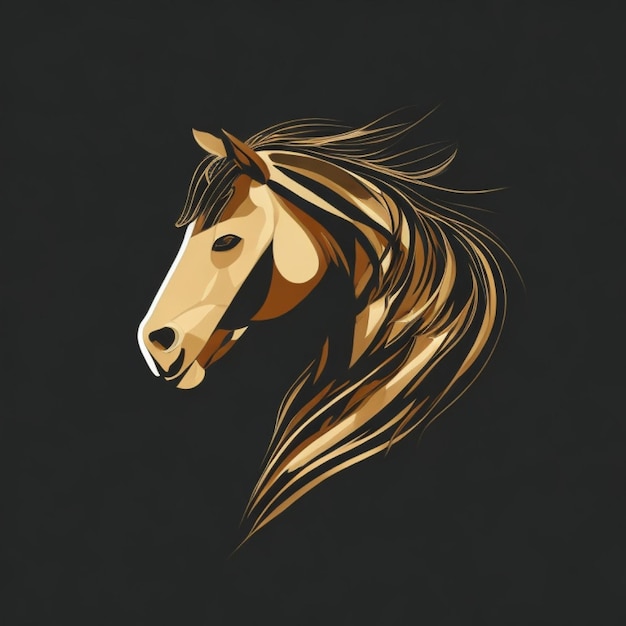estilo de logotipo de una cabeza de caballo mirando