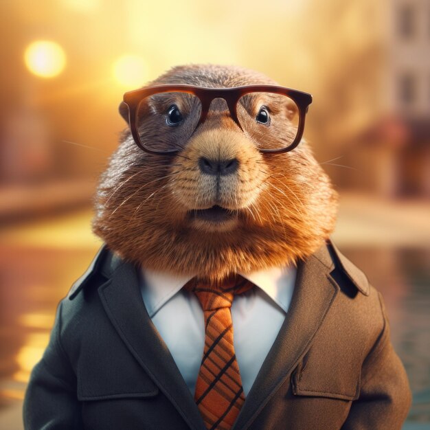 Estilo marmota Un retrato de animal ultra-realista inspirado en Beeple