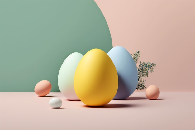 estilo minimalista de fondo de huevo de pascua