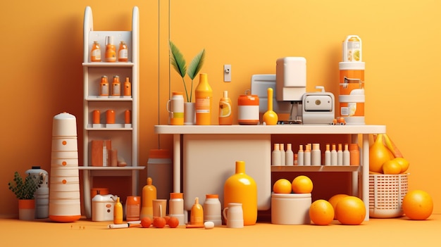 Estilo minimalista de sala de farmacéutico 3d