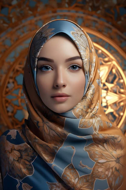 Estilo de modelo de moda hijab